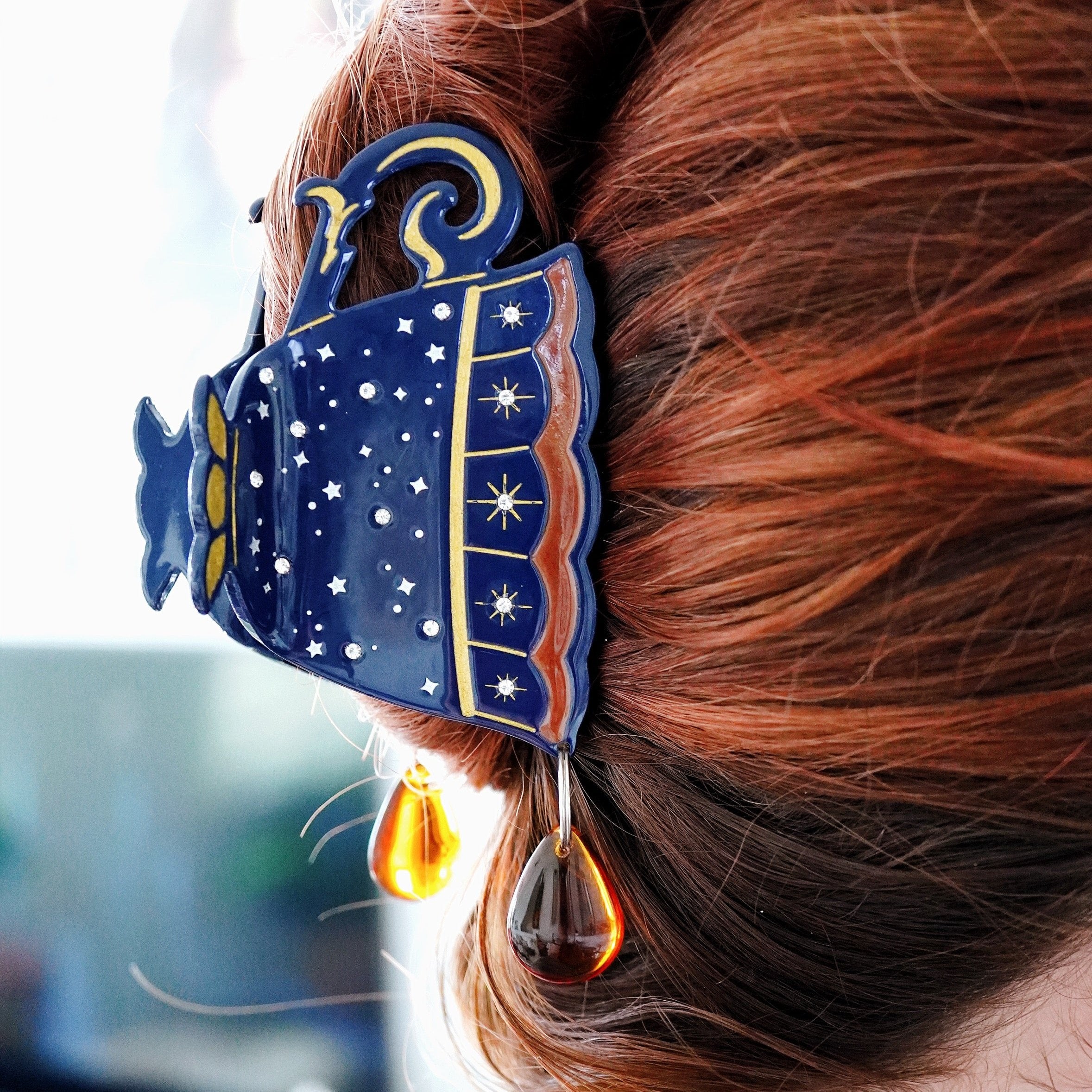 ヘアアクセサリー Moon リトルムーン ヘアクリップ クリスタル スワロフスキー ヘア