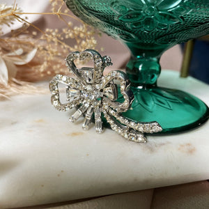 Vintage | Crystal Flower Bow Brooch